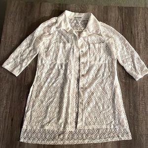 Lacy White Button Down